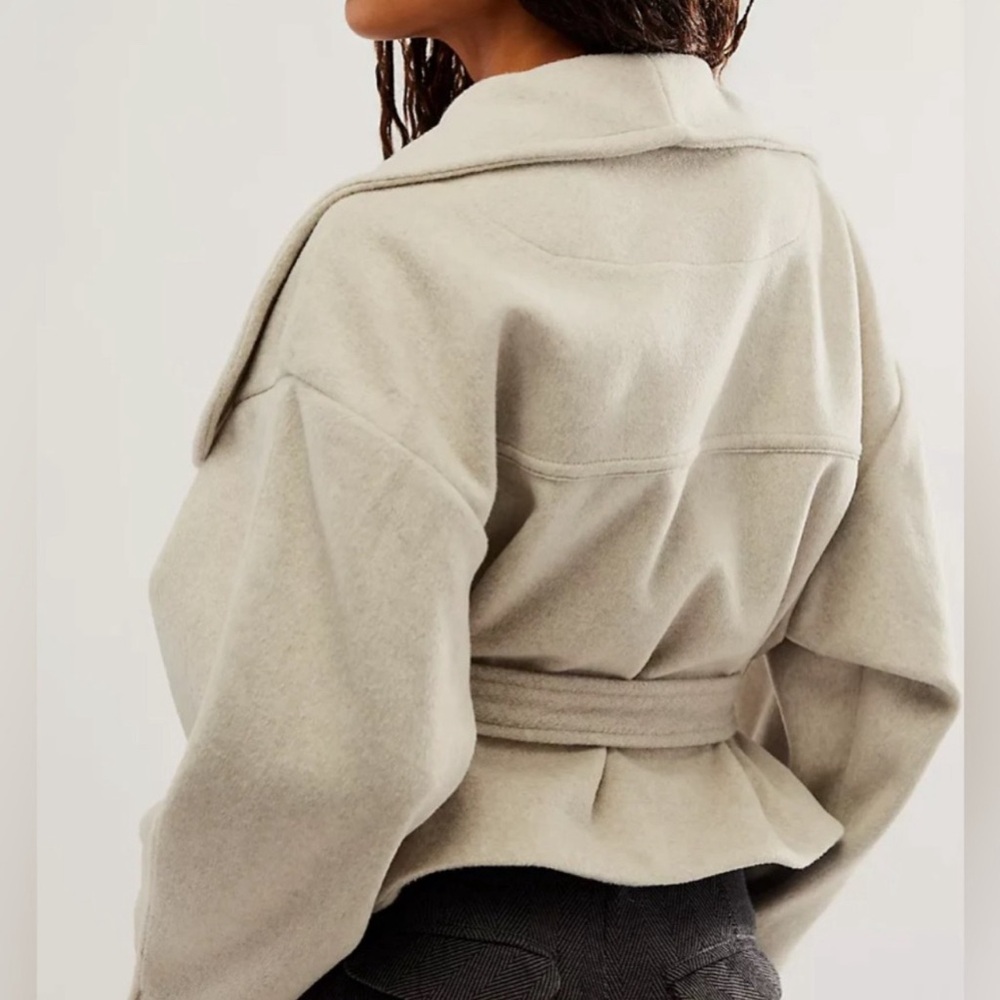 NWOT Free People Wool Look MINA jacket High end Free People Light gray flaw XL - Picture 3 of 13